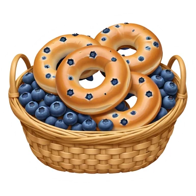 Basket of blueberry bagels  sticker