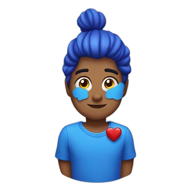 Emoji con corazón azul sticker