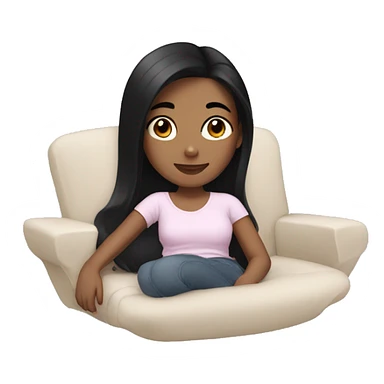 Girl with black hair relaxing  sticker