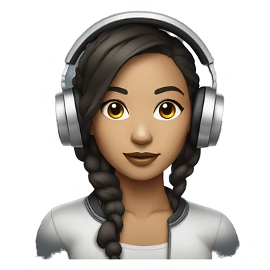 Female dj lightskin with turntables  sticker