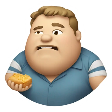 Fat guy eating  sticker