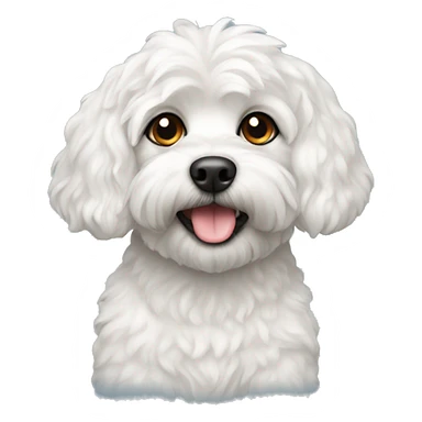 White Havapoo dog sticker