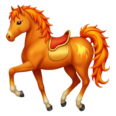 red fire horse with front leg upside  sticker