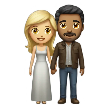 man with wife sticker