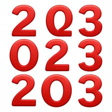 red numbers "2023" sticker
