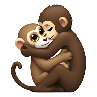 monkey hugging an otter sticker