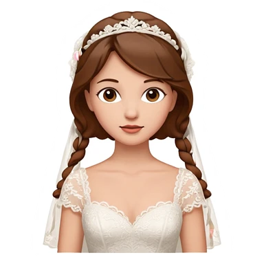 Blonde skin bride with brown hair with a chin on her face sticker
