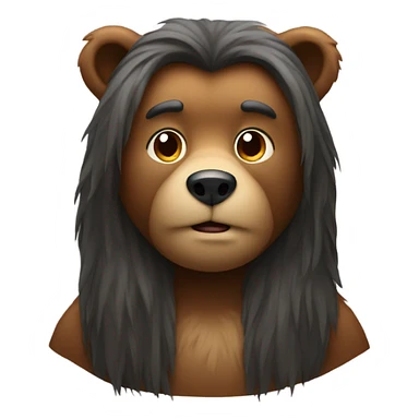 Bear with very long hair sticker