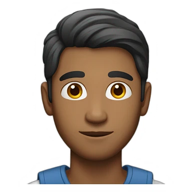 indian guy with short middle part hair sticker
