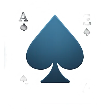 Ace of spades card in solid blue color sticker
