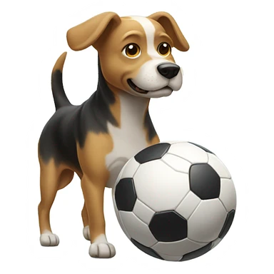 Dog playing soccer sticker