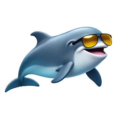 Smug Laughing Dolphin with Sunglasses sticker