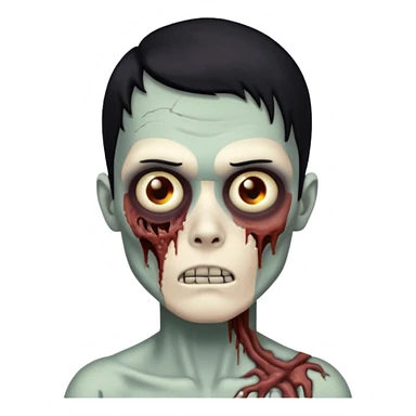 zoombie boy black hair sticker