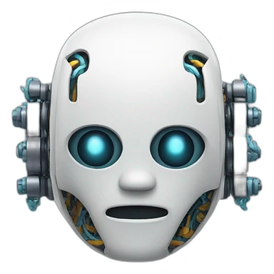 robot with brain sticker