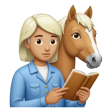 reading white horse sticker
