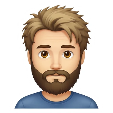 Man with beard and messy hair sticker
