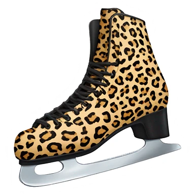 Leopard print ice skates sticker