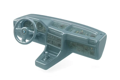 BMW E30 dashboard, realistic, glossy circuit style sticker