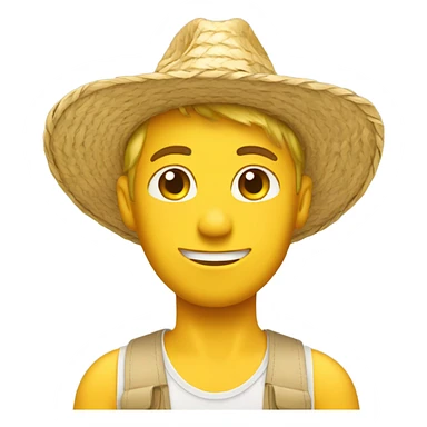 Blonde guy with a straw hat sticker