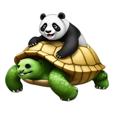 Panda sur tortue sticker