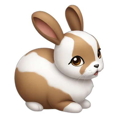 A brown and white cute bun y sticker