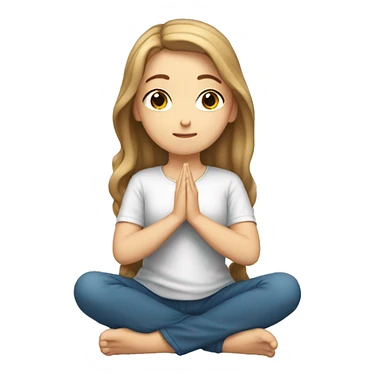 White girl with light brown hair kneeling, praying to God sticker