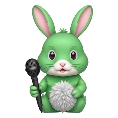 green rabbit with microphone sticker