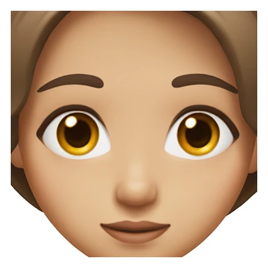 Girl with brown eyes, straight long brown hair, and peach skin with long eyelashes sticker