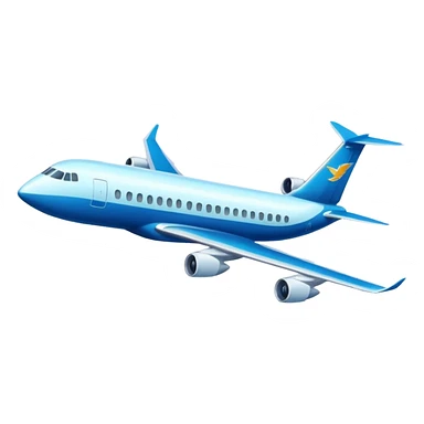 A wide-body aircraft with tall tail fins and glowing cabin windows cruising at high altitude.
 sticker