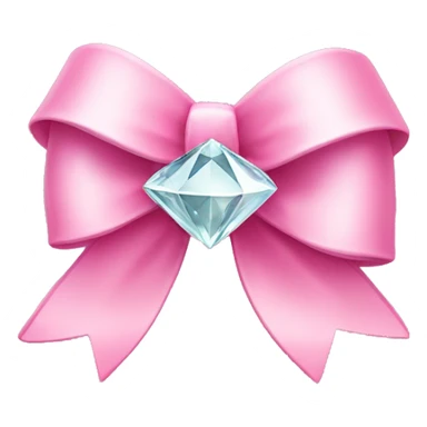 Pink bow with diamond in center sticker
