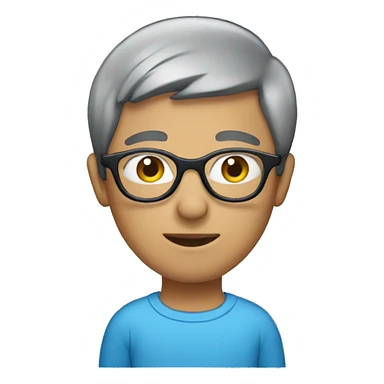 person with blue bob haircut and glasses sticker