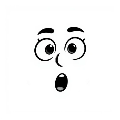 surprised face hand drawn doodle style sticker