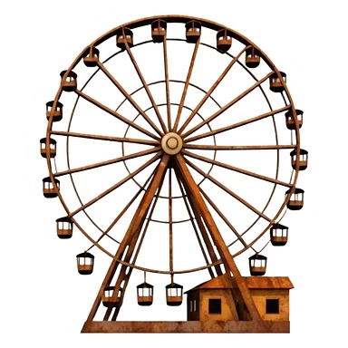 Brown city ferris wheel sticker