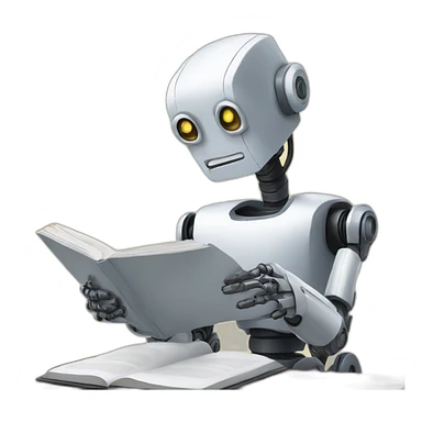 the robot is reading sticker