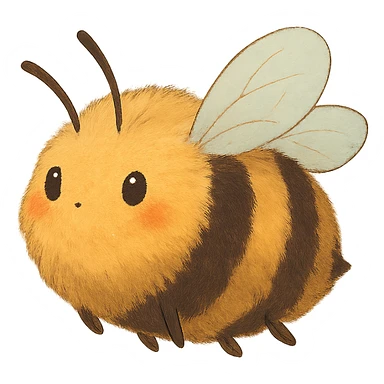 ghibli style fluffy bee sticker