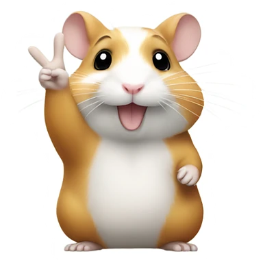 Hamster holding up peace sign sticker