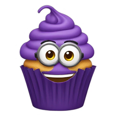 Happy purple minion cupcake  sticker