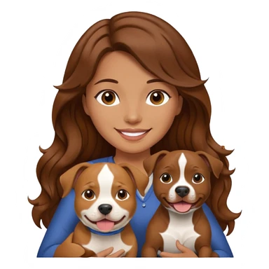 girl with long wavy hair and tan with a putbull in her hands sticker