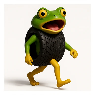 Change the expression to surprised, keeping the style and details the same. sticker