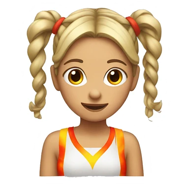 girl with flames for pigtails sticker