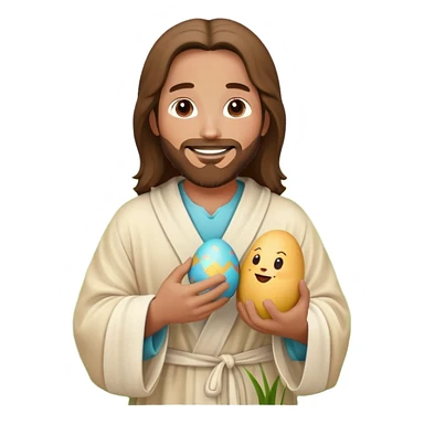 Jesus doing an Easter egg hunt sticker