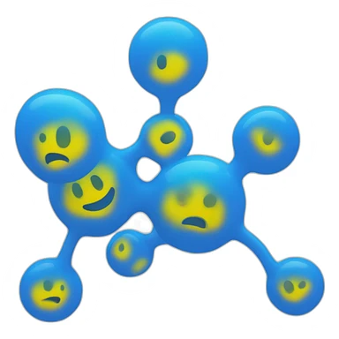 6 blobs connected sticker