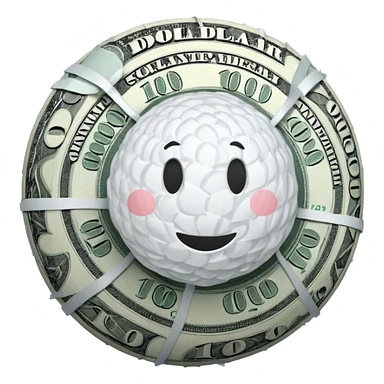 Snow ball with dollar bills  sticker