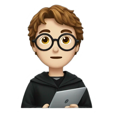 harry potter using a computer sticker