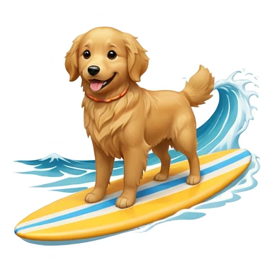 dog on surf sticker