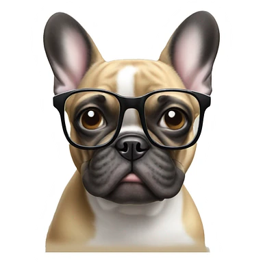 French bulldog with glasses sticker