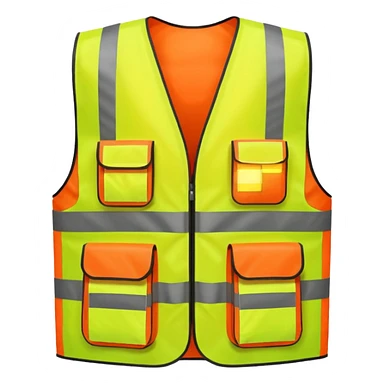 Safety Vest, neon orange reflective sticker