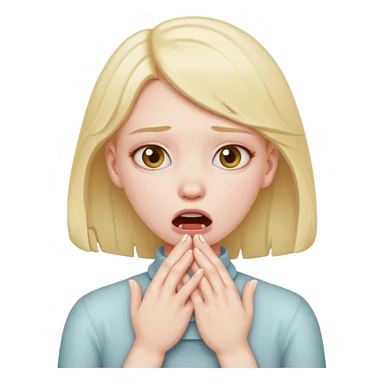 A girl choking herself with her hands sticker