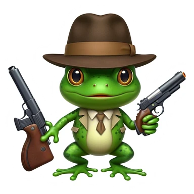 Frog in a fedora with a gun sticker