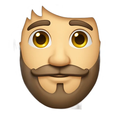 Homem careca de barba grisalhas olhos fleumático sorrindo sticker